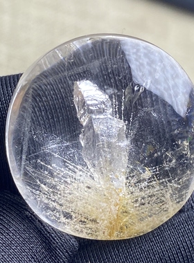天然水晶包裹体晶中晶雪霜发吊坠裸石男女款发晶项链挂坠
