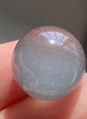 天然水晶星光蓝幽灵千层吊坠圆珠DIY幽灵单珠饰品项链15mm