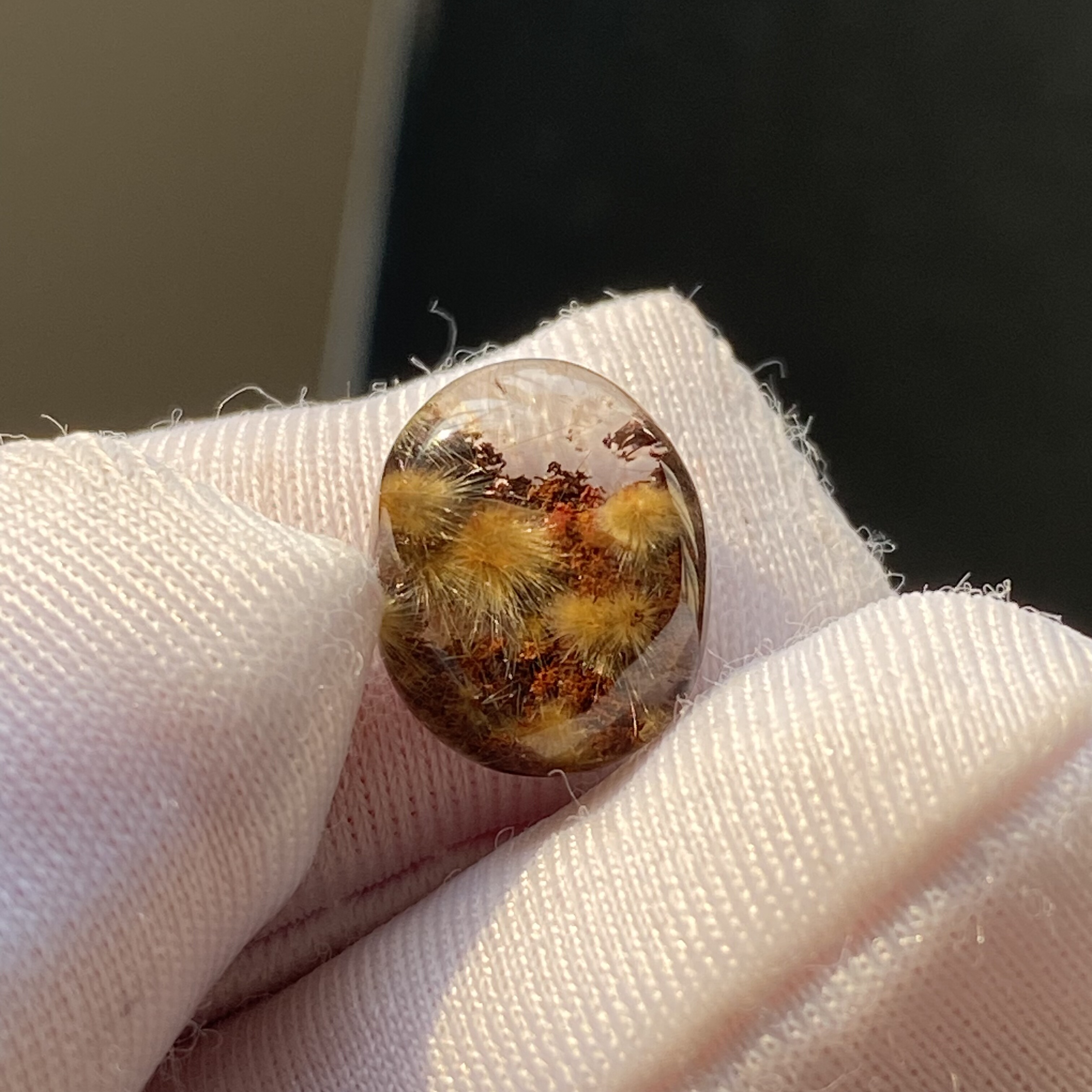 天然水晶发晶花幽灵吊坠裸石蛋面DIY水晶饰品可做戒指一物一图