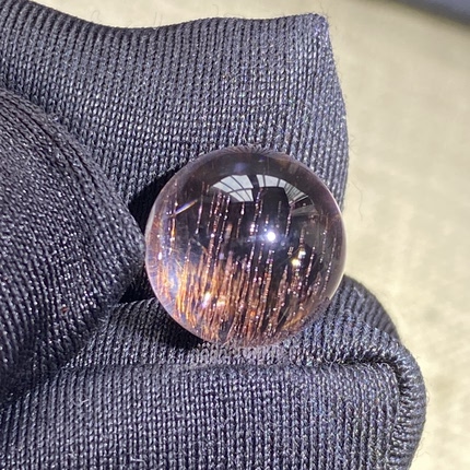 天然水晶紫红发吊坠圆珠DIY紫发单珠饰品项链10.5mm可做戒指