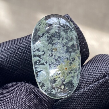 天然水晶绿发晶花吊坠裸石蛋面DIY发晶饰品项链一物一图