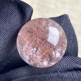 天然水晶包裹体粉色矿石吊坠圆珠DIY水晶单珠饰品项链14.5mm