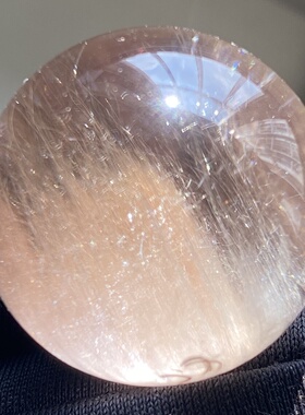 天然水晶兔毛吊坠圆珠DIY水晶兔毛单珠饰品项链挂坠23mm一物一图