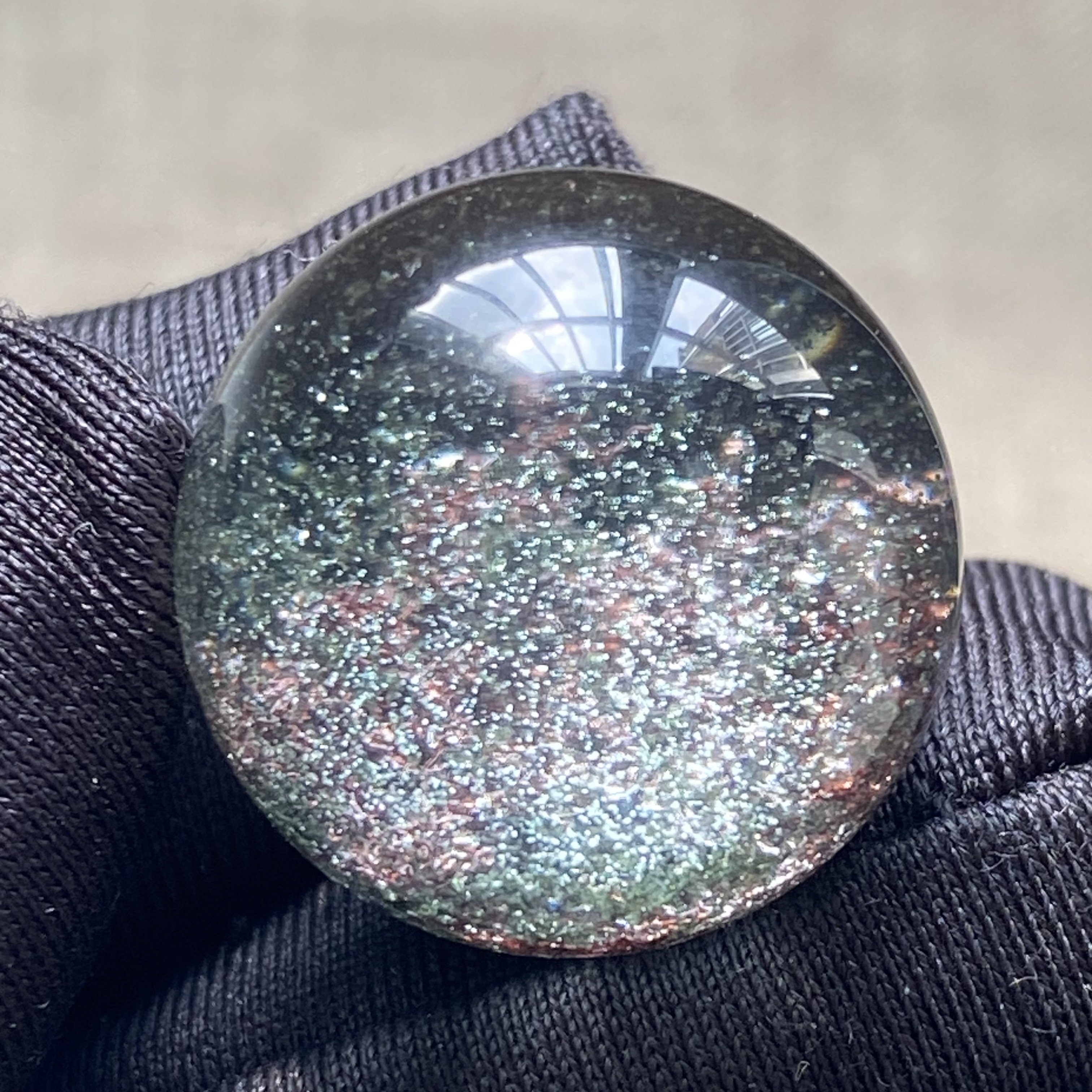 天然水晶星光绿幽灵吊坠圆珠DIY水晶单珠饰品项链18.5mm一物一图
