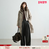 高保暖90鸭绒中长款 德玛纳假两件针织立领羽绒服女26冬季 新款 外套