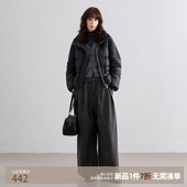 德玛纳90鸭绒拼接立领羽绒服女26冬季 新款 抽绳收腰小个子保暖外套