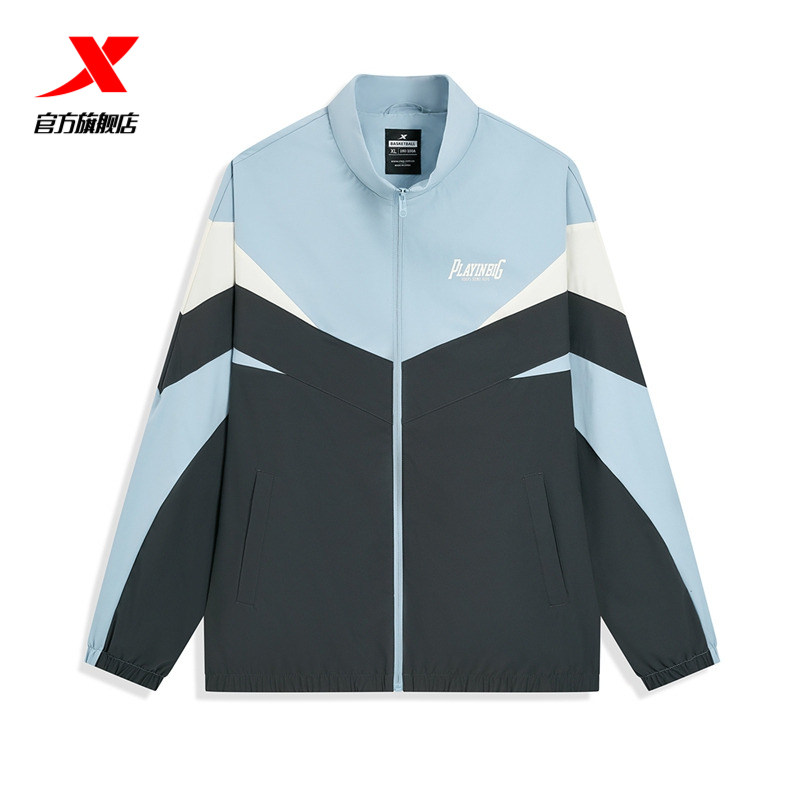 特步双层风衣男款2025春秋新款潮流外套休闲夹克立领正品防风单衣