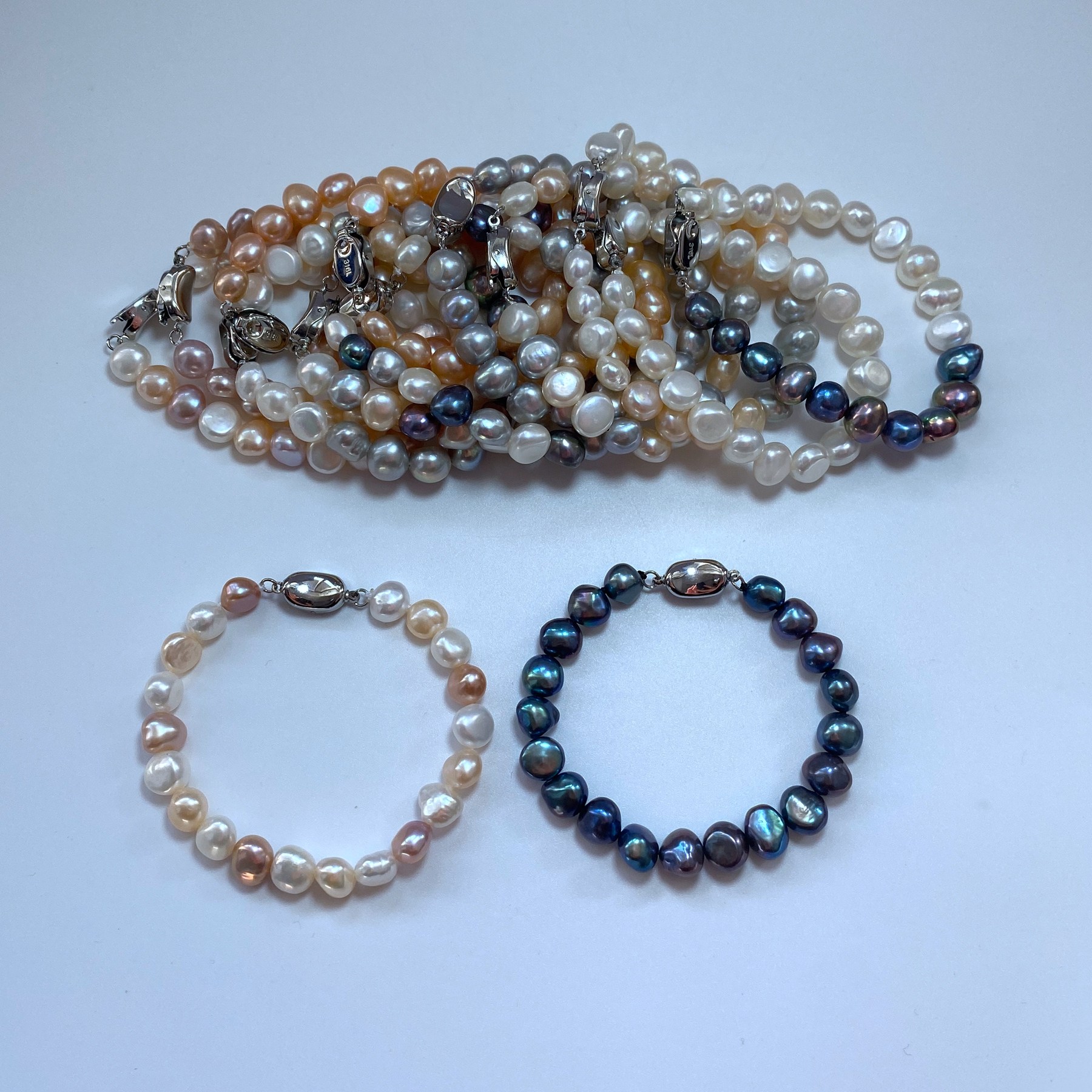 8-9mm天然白色巴洛克淡水珍珠手链异形不规则插棒扣首饰豌豆扣,珠宝/钻石/翡翠,手饰,淘宝优惠券,粉丝福利购,淘宝优惠卷