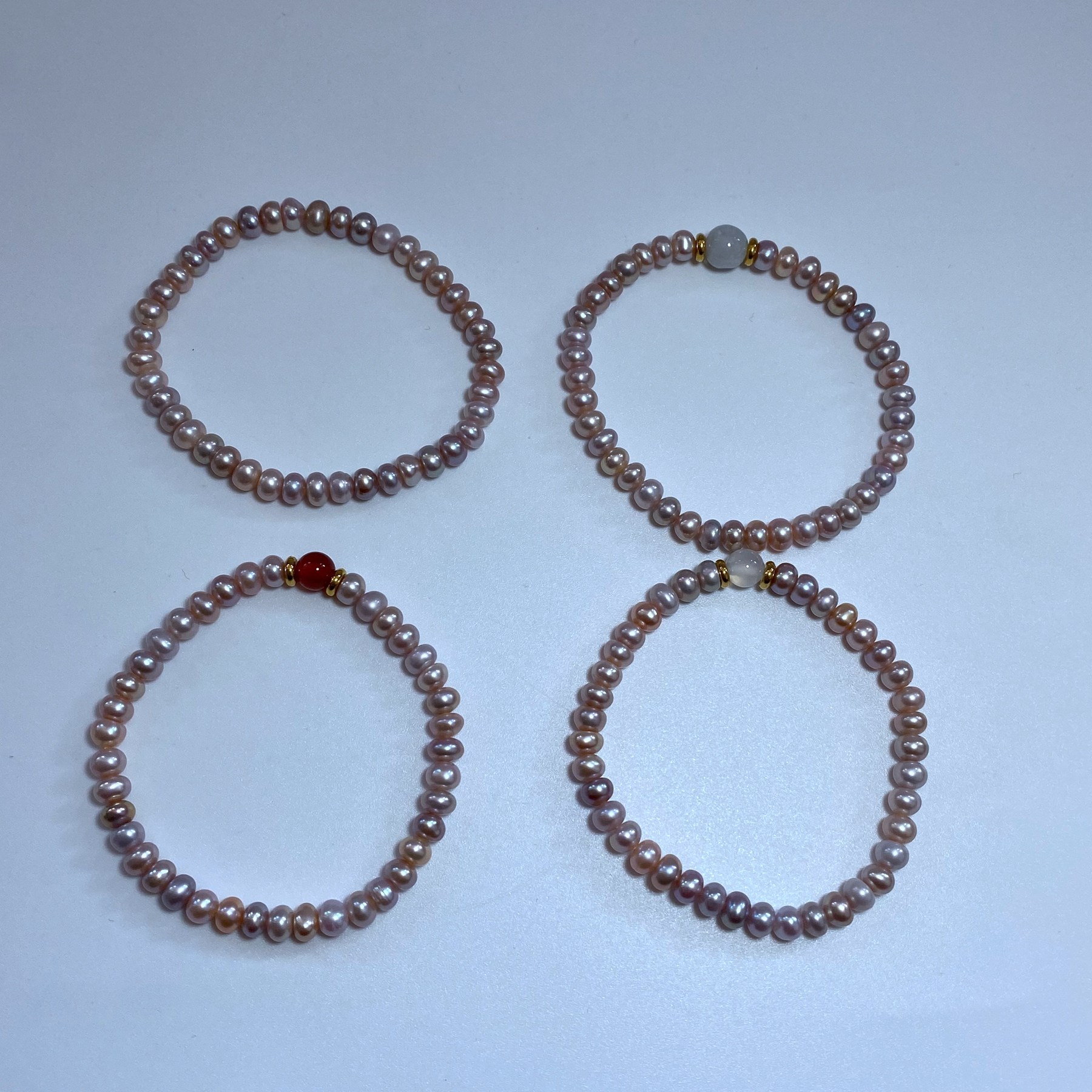 5-6mm天然粉色紫色扁圆淡水珍珠弹力绳手链糖果色松紧款手串首饰,珠宝/钻石/翡翠,手饰,淘宝优惠券,粉丝福利购,淘宝优惠卷