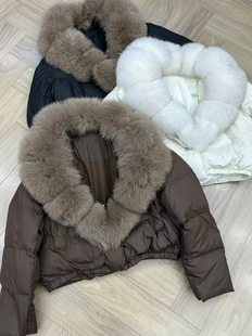 级感大毛领时尚 Atu羽绒服女冬季 面包服外套小个子高 短款 2024新款