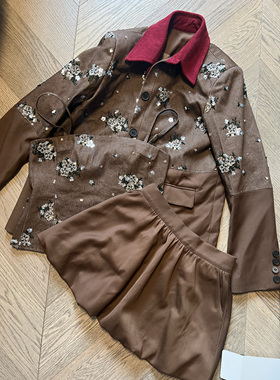 Atustudios  “寻找洛可可”立体感法式高定珠绣抹胸吊带西装外套