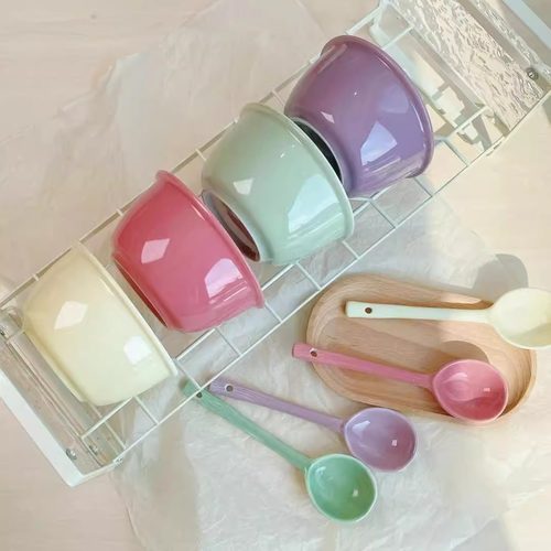 ins可爱糖果色陶瓷小碗