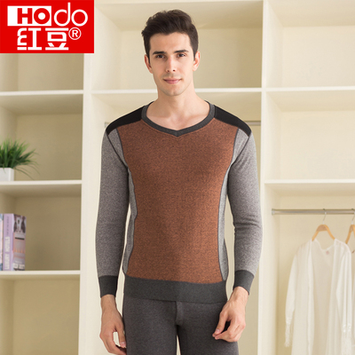 红豆加绒加厚提花外穿保暖内衣