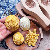 小乌龟寿龟甲蒸做馒头月饼模具木质糕点立体卡通长命百岁青团实木