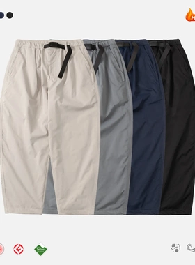 teflon秋冬加绒加厚微锥长裤日系宽松CHINO工装休闲裤男cleanfit