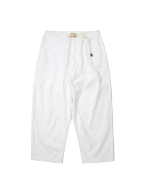 25AW斜纹棉弯刀休闲裤日系复古做脏泼墨白色9分裤男大码cleanfit