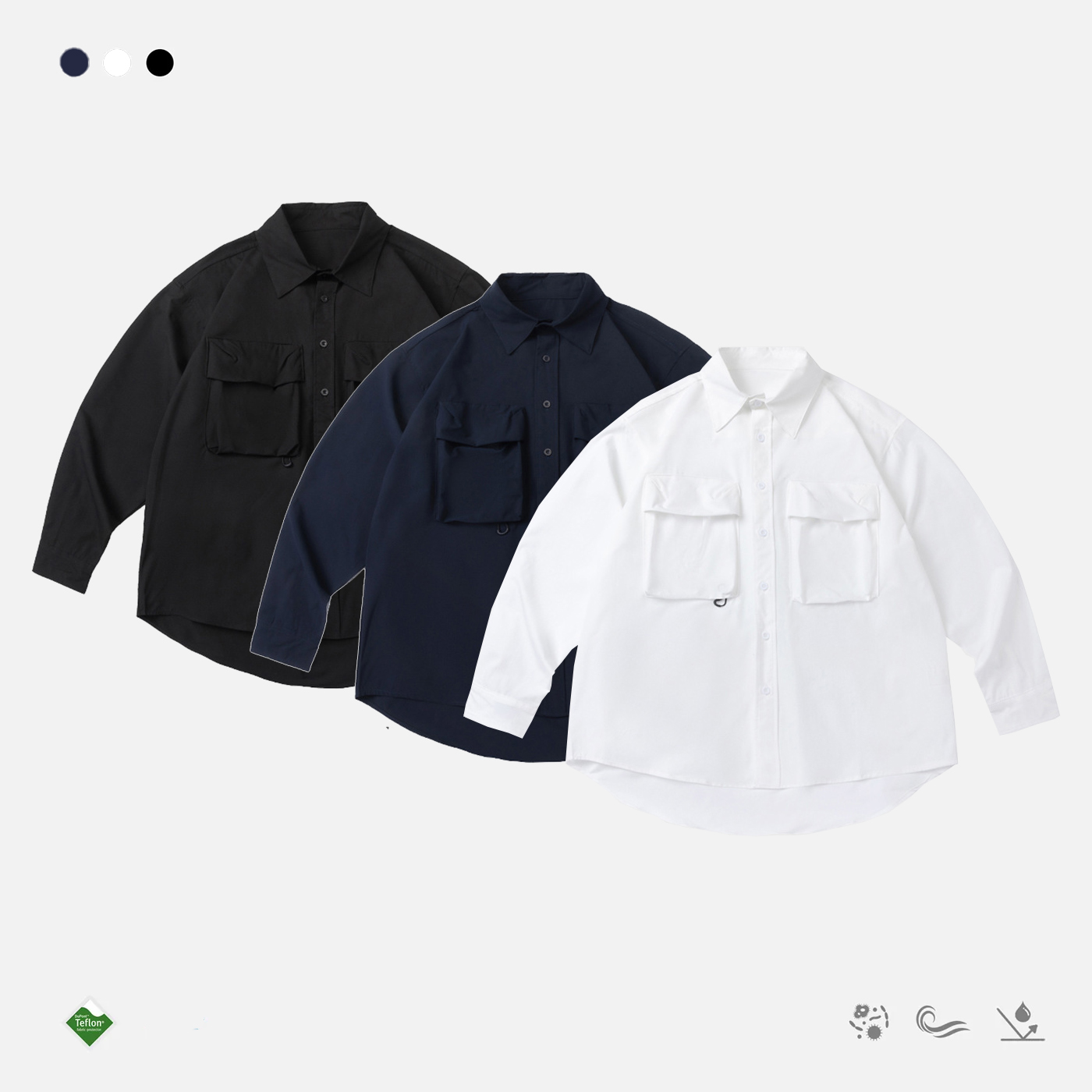 户外机能防泼水衬衫大码cleanfit