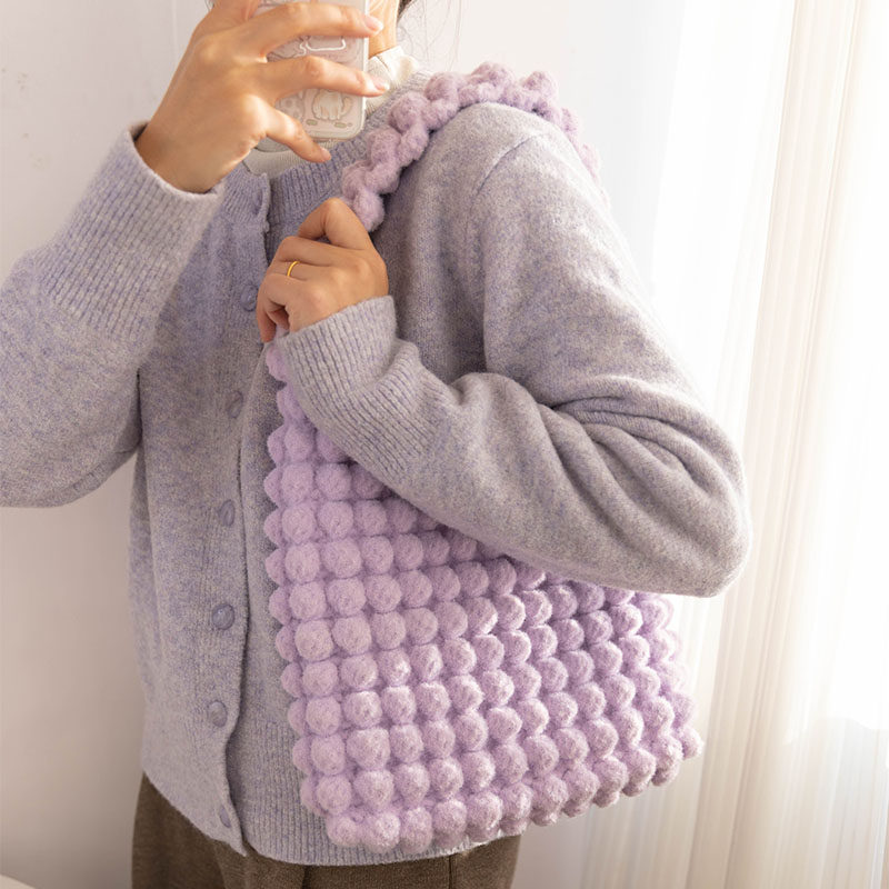 手工diy糯米线毛线钩织泡芙单肩包材料包自制防摔防撞平板保护,服饰配件/皮带/帽子/围巾,DIY编织材料包,淘宝优惠券,粉丝福利购,淘宝优惠卷