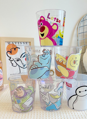 出口日单卡通耐摔巴斯成人儿童不易碎饮水杯宝宝320ml牙刷漱口杯