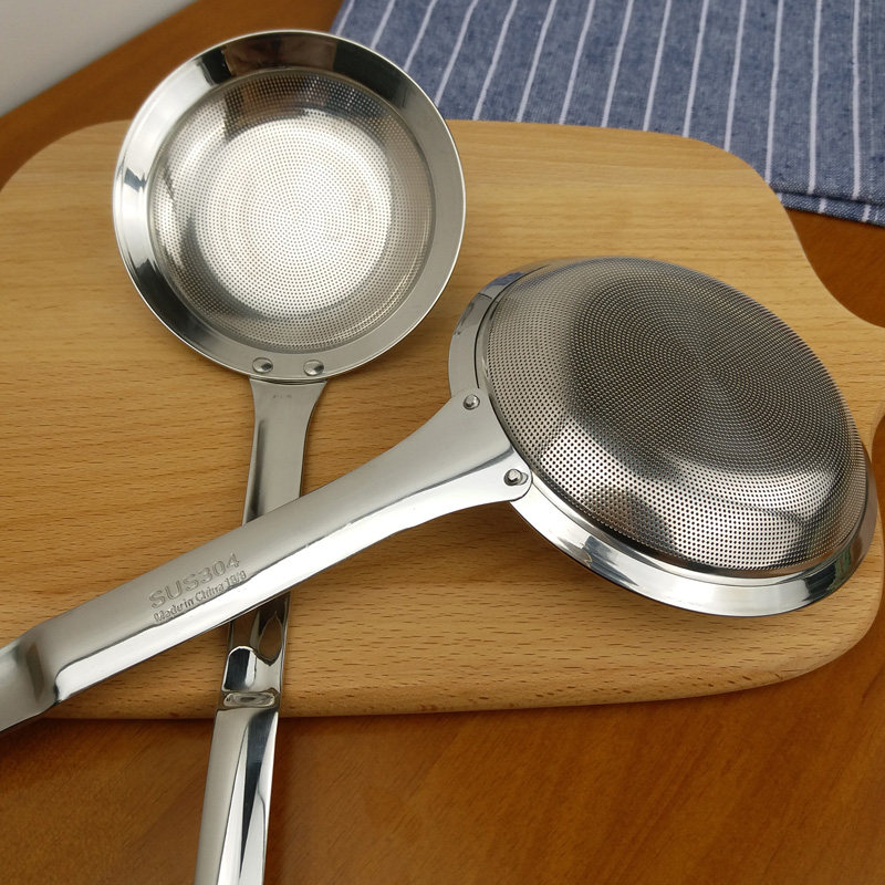 包邮 304不锈钢隔油网过滤勺油筛隔渣漏勺筛豆浆密网勺油捞撇油勺