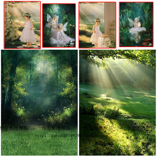 儿童梦幻森林精灵室内直播摄影背景森系母女照童话背景布绿野仙踪