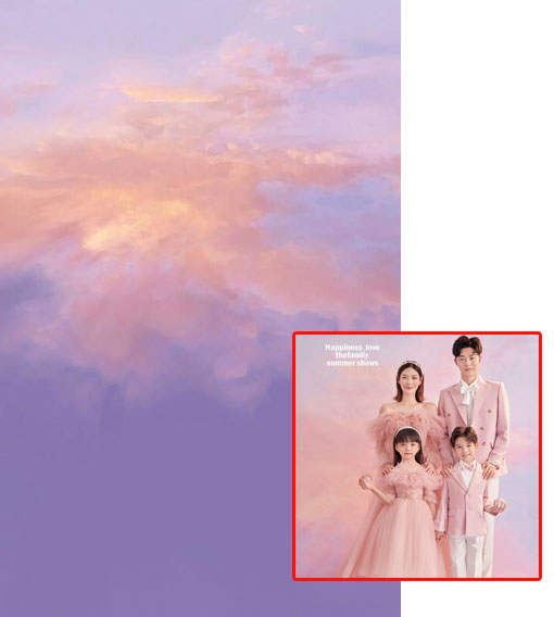 现代简约婚纱写真全家福背景布影楼摄影亲子拍照天空粉色背纸