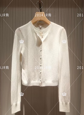 专柜正品JR2025秋冬新款白色蕾丝拼接开衫假两件上衣女士XRJ5M10D