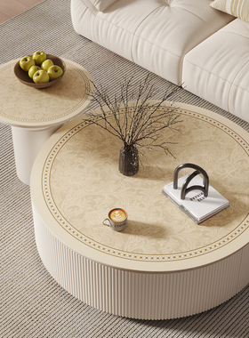 DMF法式奶油风茶几保护垫客餐厅防水防油防烫圆桌桌布pvc免洗盖布