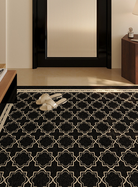 美式入户门丝圈地垫耐脏防滑可裁剪法式大门口轻奢高级感家用脚垫
