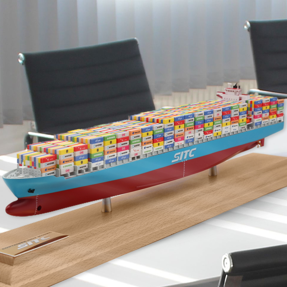 船模型摆件手工船模集装箱船模型