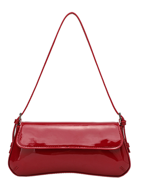 Z家新款高级感法棍腋下包时尚简约通勤翻盖复古红色单肩包手提包