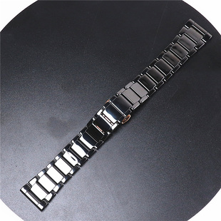 替换AR70002飞行员陶瓷表带22mm蝴蝶扣黑色表链手表配件