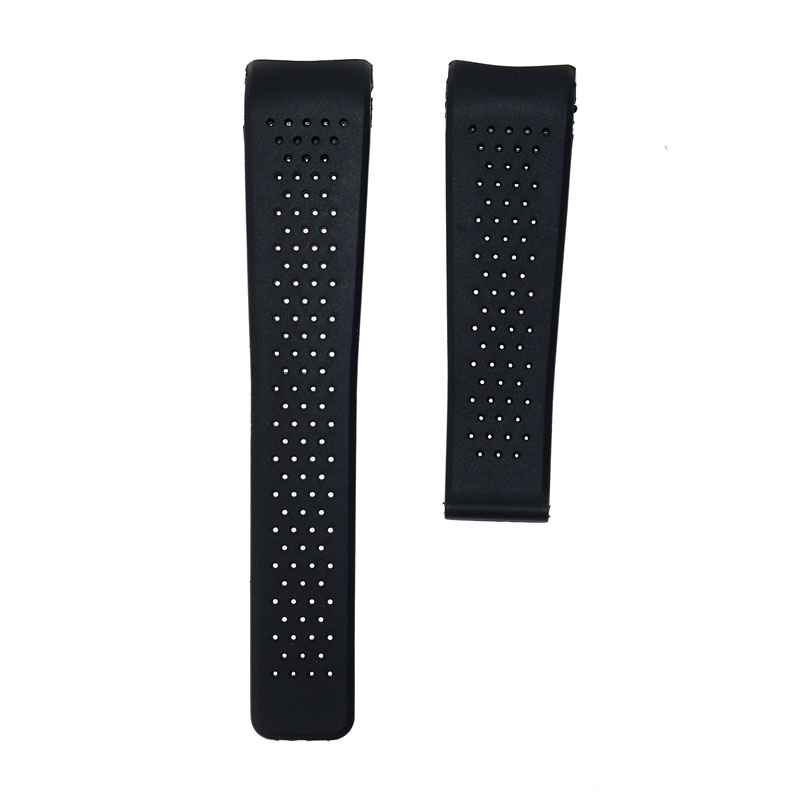 泰格豪雅弧形硅胶防水黑色表带