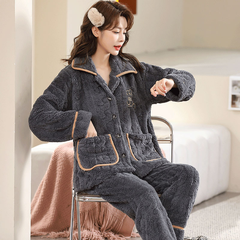 加肥加大珊瑚绒开衫宽松保暖情侣