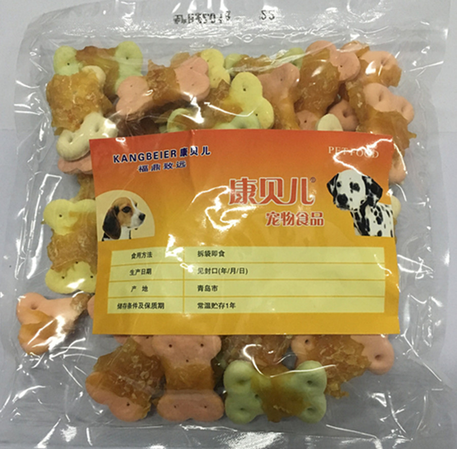 满5件包邮康贝儿宠物狗零食鸡肉缠绕高钙饼干400g除口臭健齿磨牙