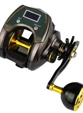 18kg大容量宽体防水充电数显计数背光磁力缓降轮桥钓船钓轮水滴轮