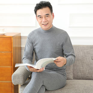 加绒保暖内衣男士秋衣秋裤加厚基础套装老年秋冬中高领防寒棉毛衫