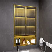 卫生间壁龛嵌入式 成品分层隔板玻璃柜 304不锈钢置物架定制嵌入式