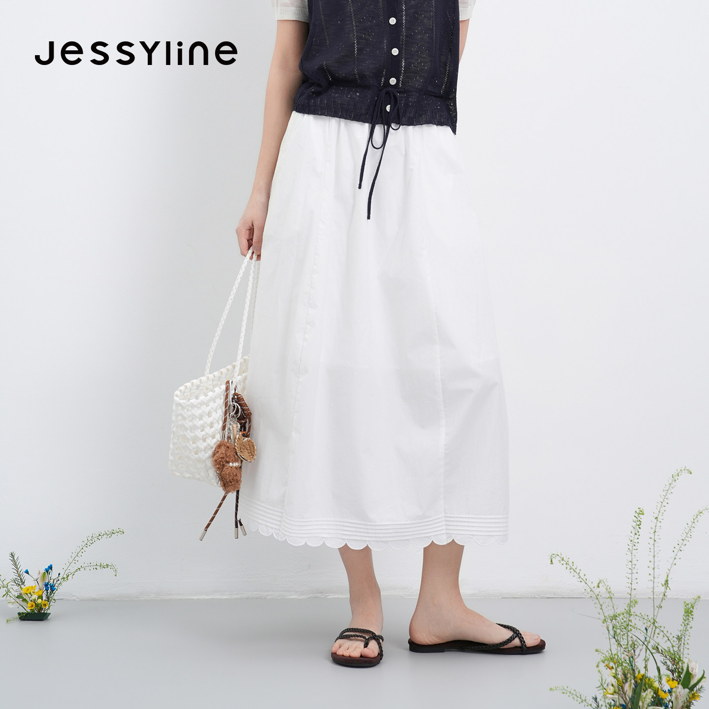 jessyline2026夏季专柜新款 杰茜莱气质高腰a字半身裙 621112047
