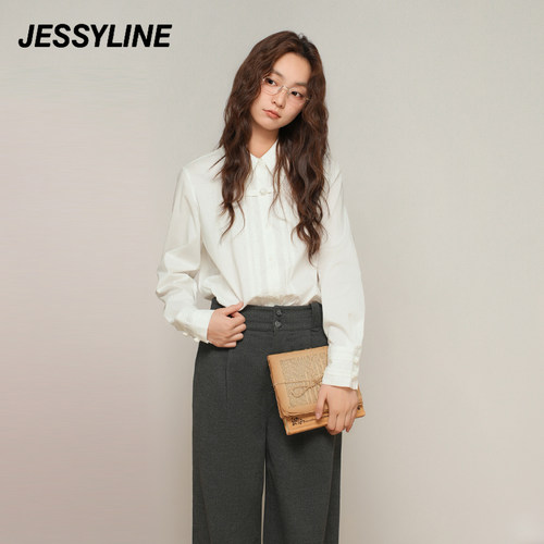 杰茜莱白色设计感小众衬衫女上衣