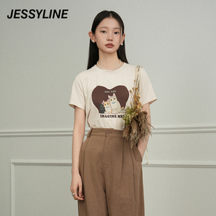 杰茜莱短袖 周洁琼同款 专柜新款 T恤 jessyline2024夏季 423201151