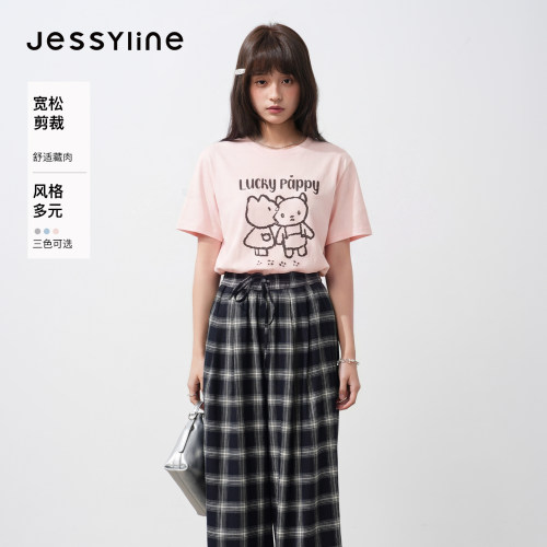 杰茜莱卡通减龄宽松显瘦短袖T恤