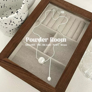 Powder Room·有求必应珠圆玉润银项链 拉丝球球流苏项链 锁骨链