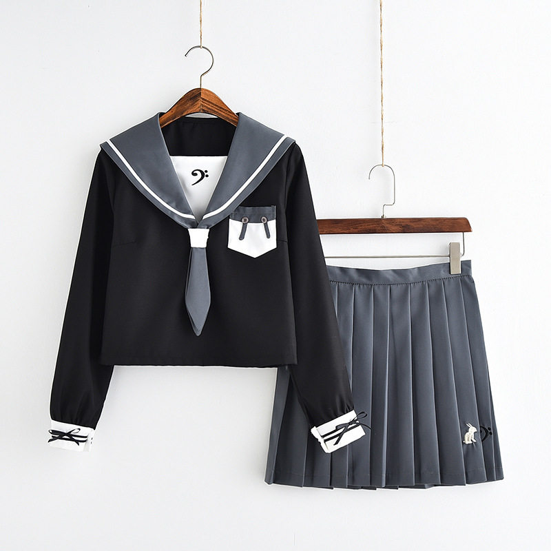 日系低音兔软妹甜美长袖神北JK制服水手服学生校服班服学院风套装