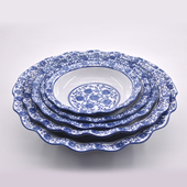 青花瓷大汤碗12寸加深水煮鱼专用餐饮商用十英寸酒店饭店14带耳朵