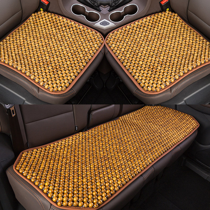 汽车坐垫夏季单片木珠透气凉垫三件套夏天珠子单个屁屁垫货车座垫