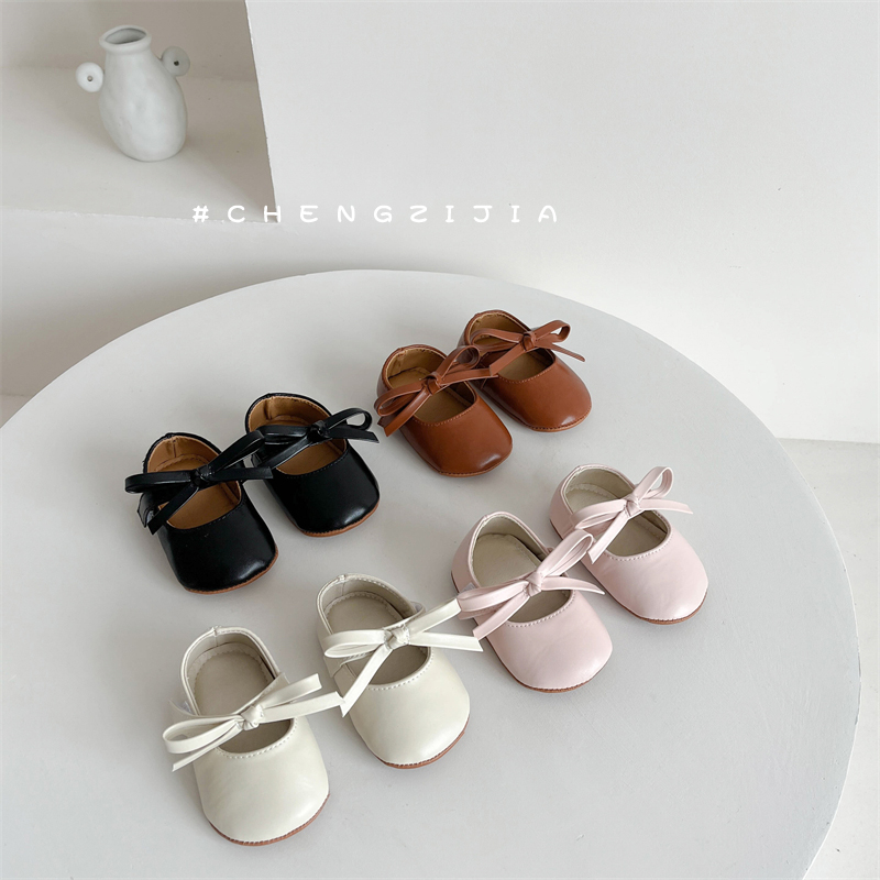 蝴蝶结学步鞋工厂直销系带学步女