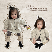 女童春秋款 宽松风衣外套女宝宝洋气百搭上衣婴儿休闲时髦衣服 韩版