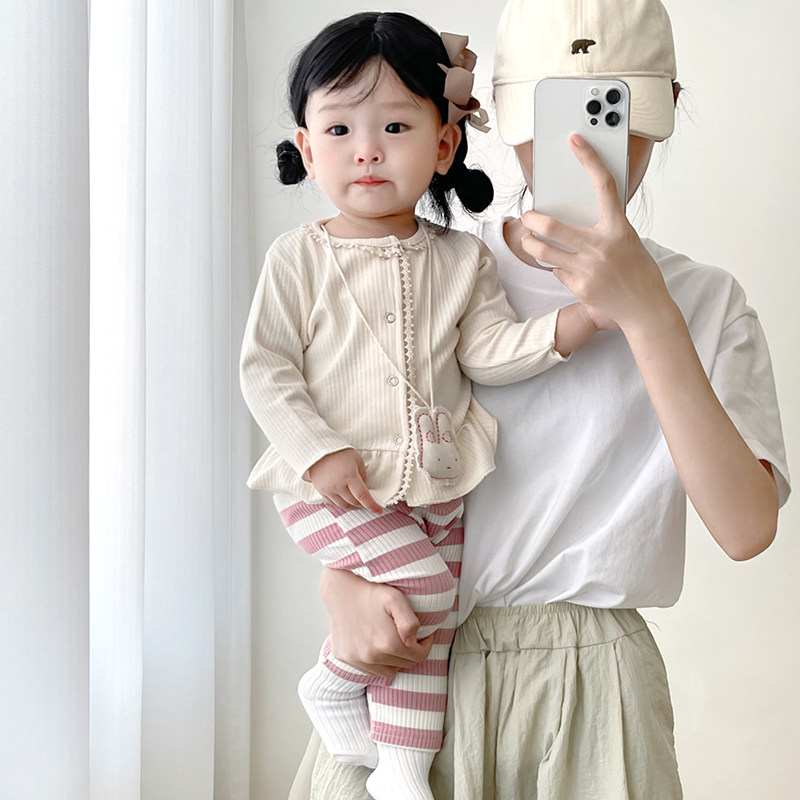 宝宝春秋季洋气套装女童开衫圆领公主风长袖外套婴儿打底裤两件套,童装/婴儿装/亲子装,套装,淘宝优惠券,粉丝福利购,淘宝优惠卷