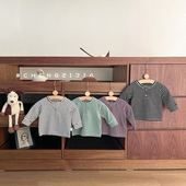 2026新款 T恤童装 女宝宝长袖 男童春装 印花打底衫 儿童百搭撞色上衣